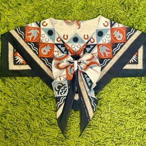 Vintage Fake Collars Printed Scarf western style multicoloured scarf